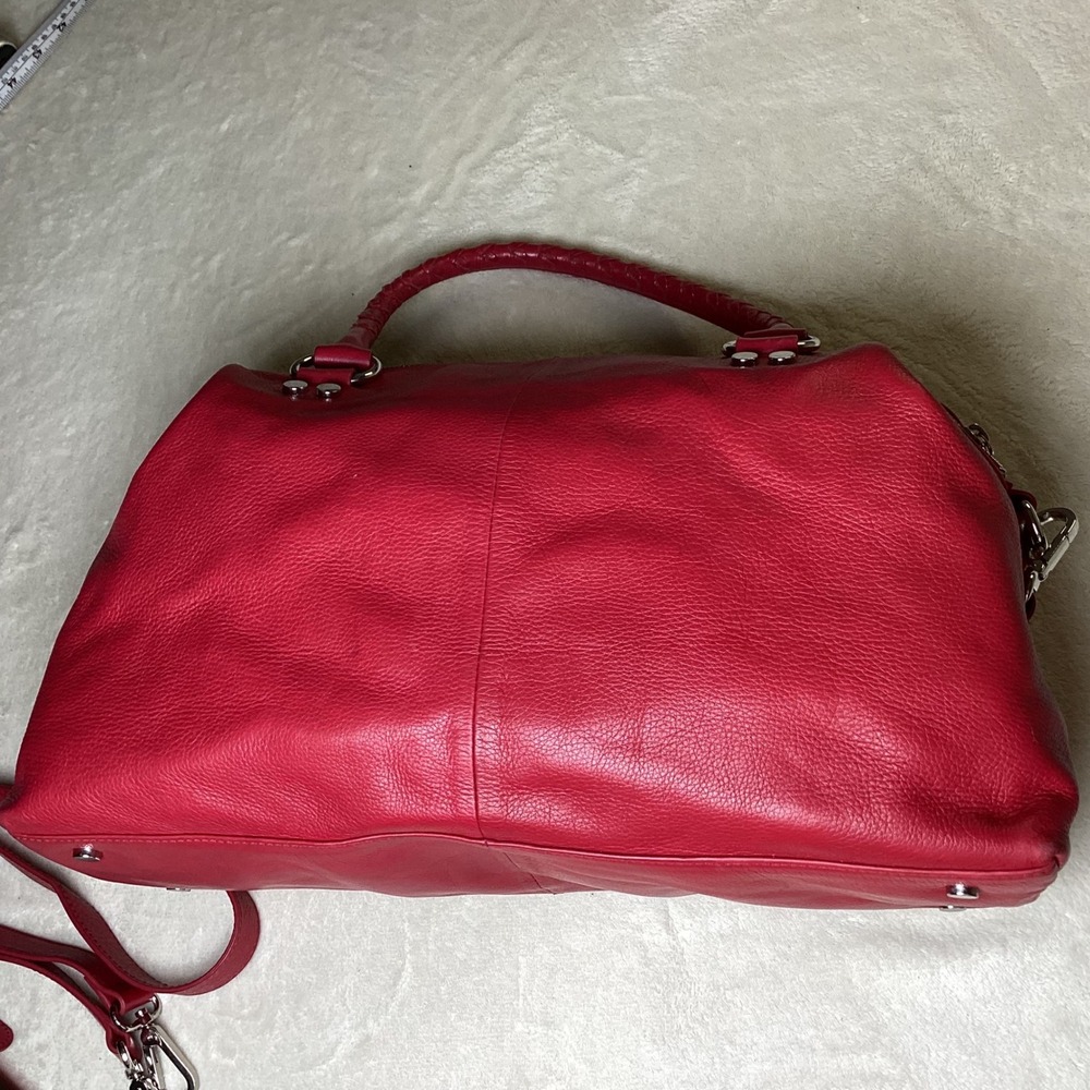 Marc New York Andrew Marc Red Pebbled Leather Large satchel, shoulder/crossbody - Picture 6 of 15